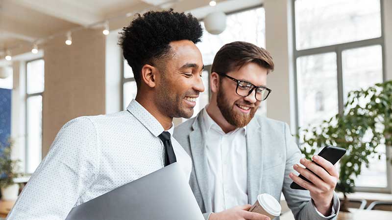 Professionals delivering client-focused services with process visuals